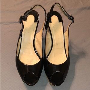 Christian Louboutin patent leather wedges